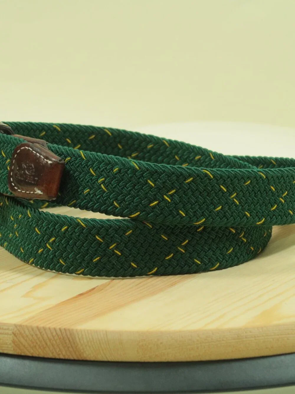 BillyBelt Elastic Woven Belt Mens 34-40 Green Yellow The Kingston Stretch